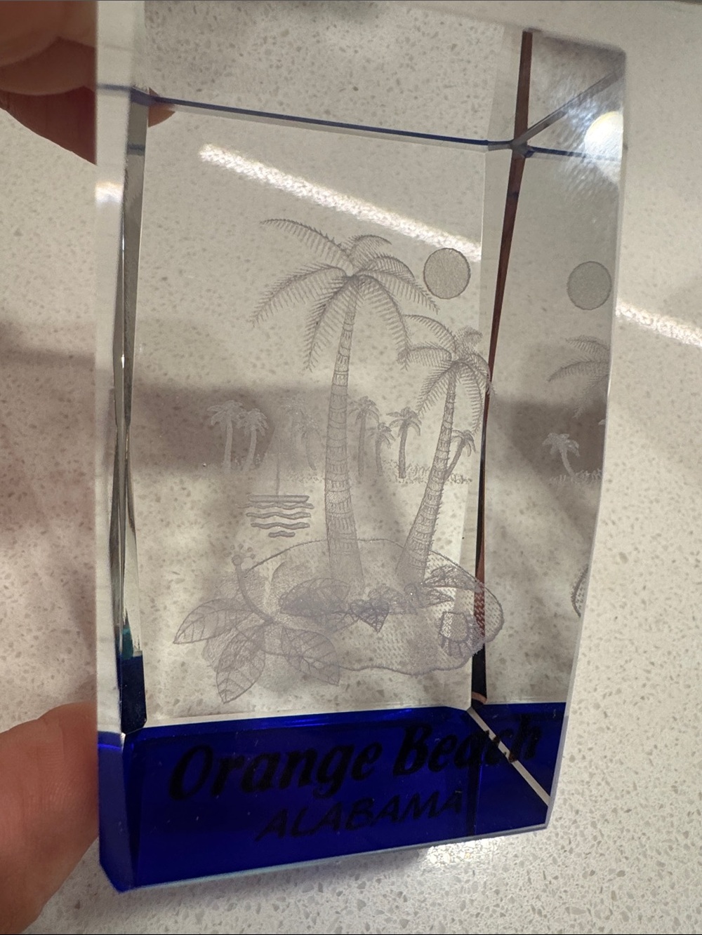 Glasses paper weight orange beach Alabama